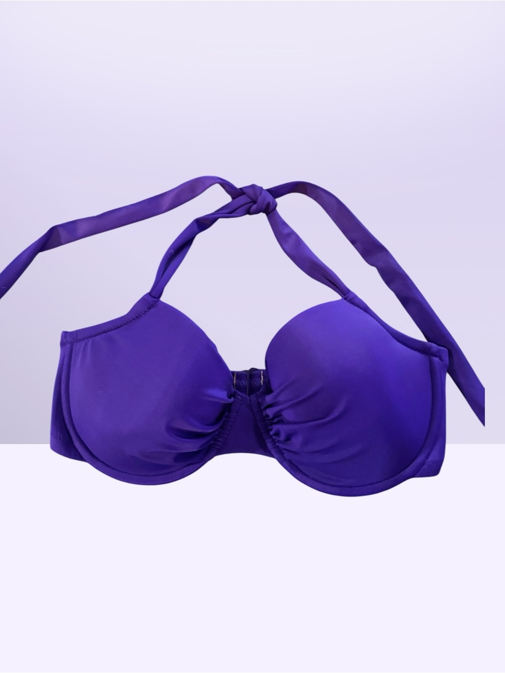 J.Crew Purple Molded Underwire Adjustable Halter Bikini Top - Size 32D EUC